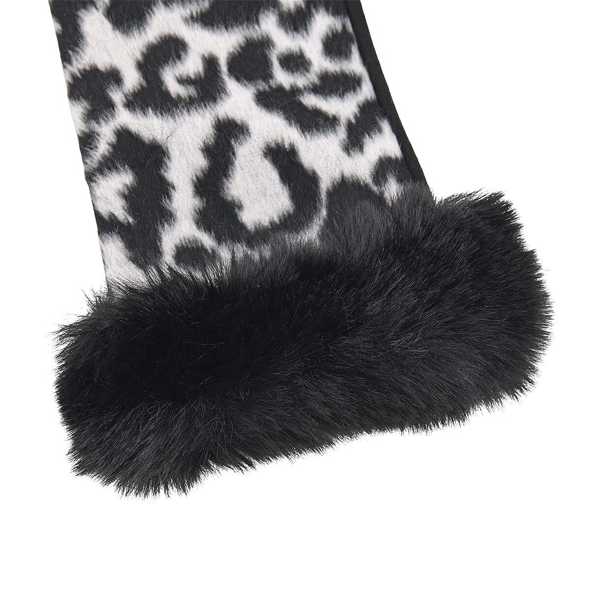 Tamsy Set of 2 Pairs White Leopard Printed Gloves with Touch Screen Function image number 5