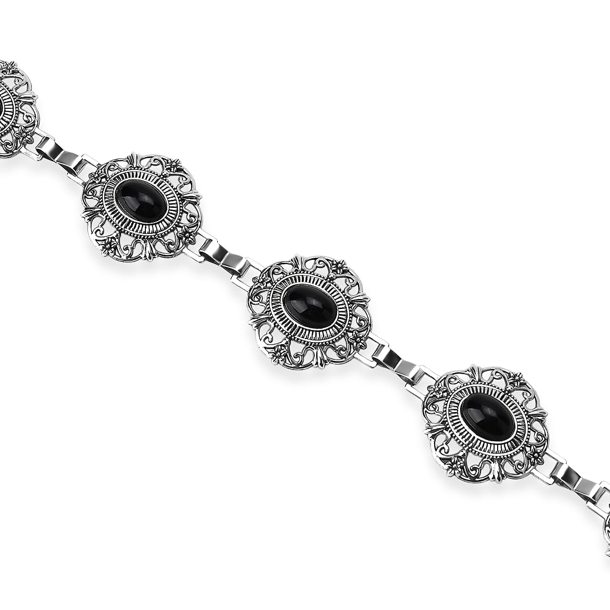 Tamsy Silvertone Floral Design Concho Belt image number 1