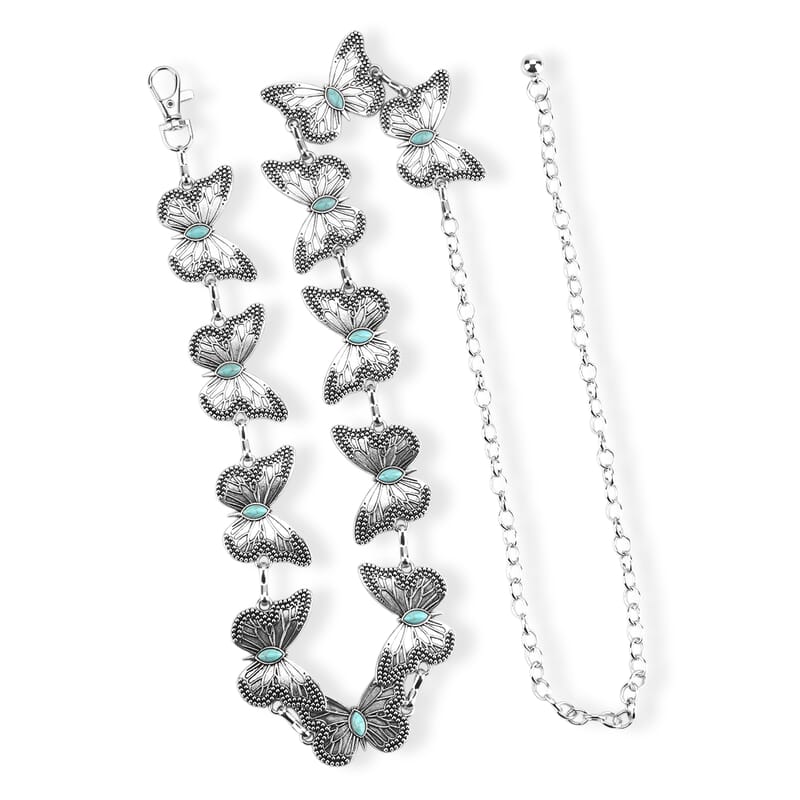 La Marey Silvertone Butterfly Design Concho Belt