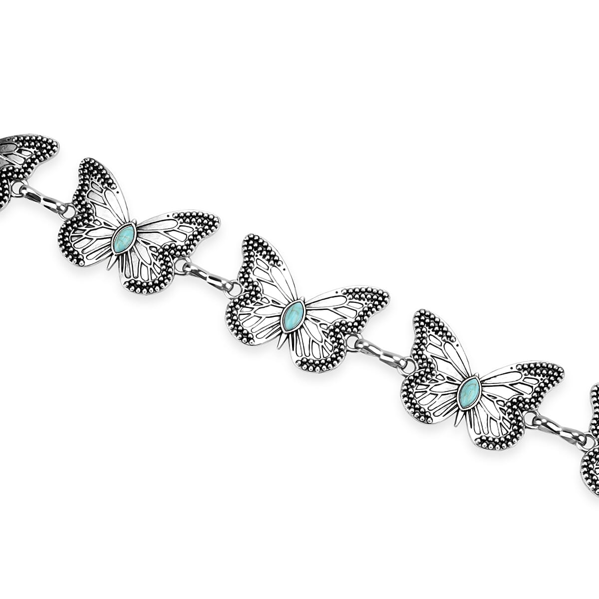 Tamsy Silvertone Butterfly Design Concho Belt image number 1