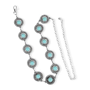 Tamsy Silvertone Large Bohemian Design Concho Belt