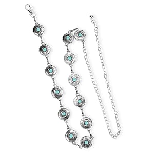 Tamsy Silvertone Small Bohemian Design Concho Belt