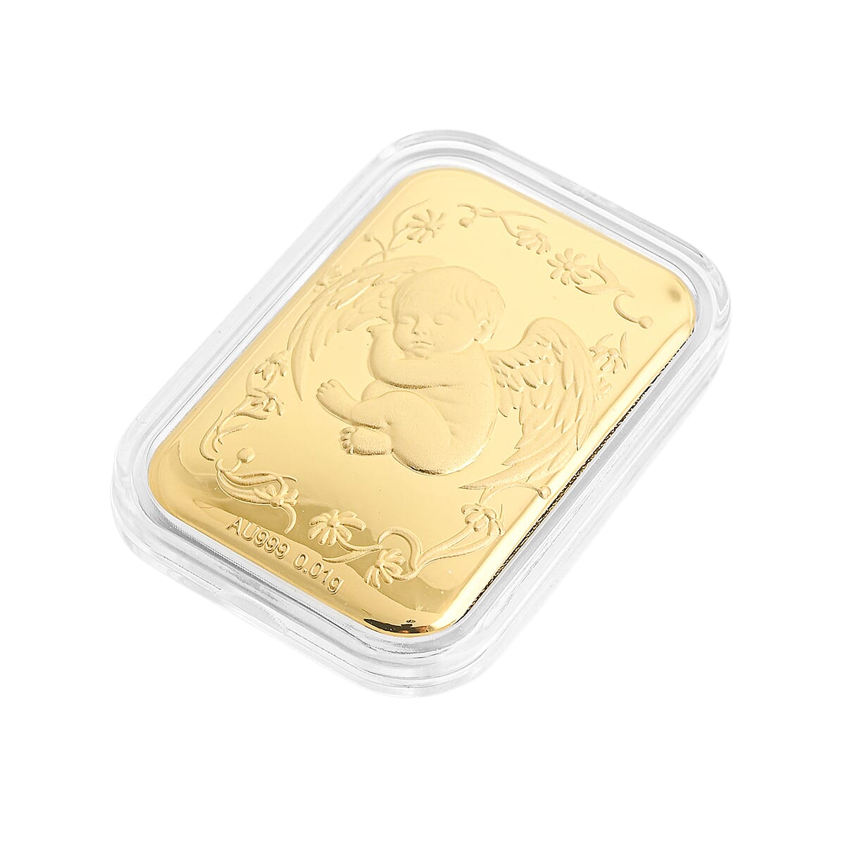 24K Yellow Gold Sleeping Angel Emboss Sheet 10mg image number 1