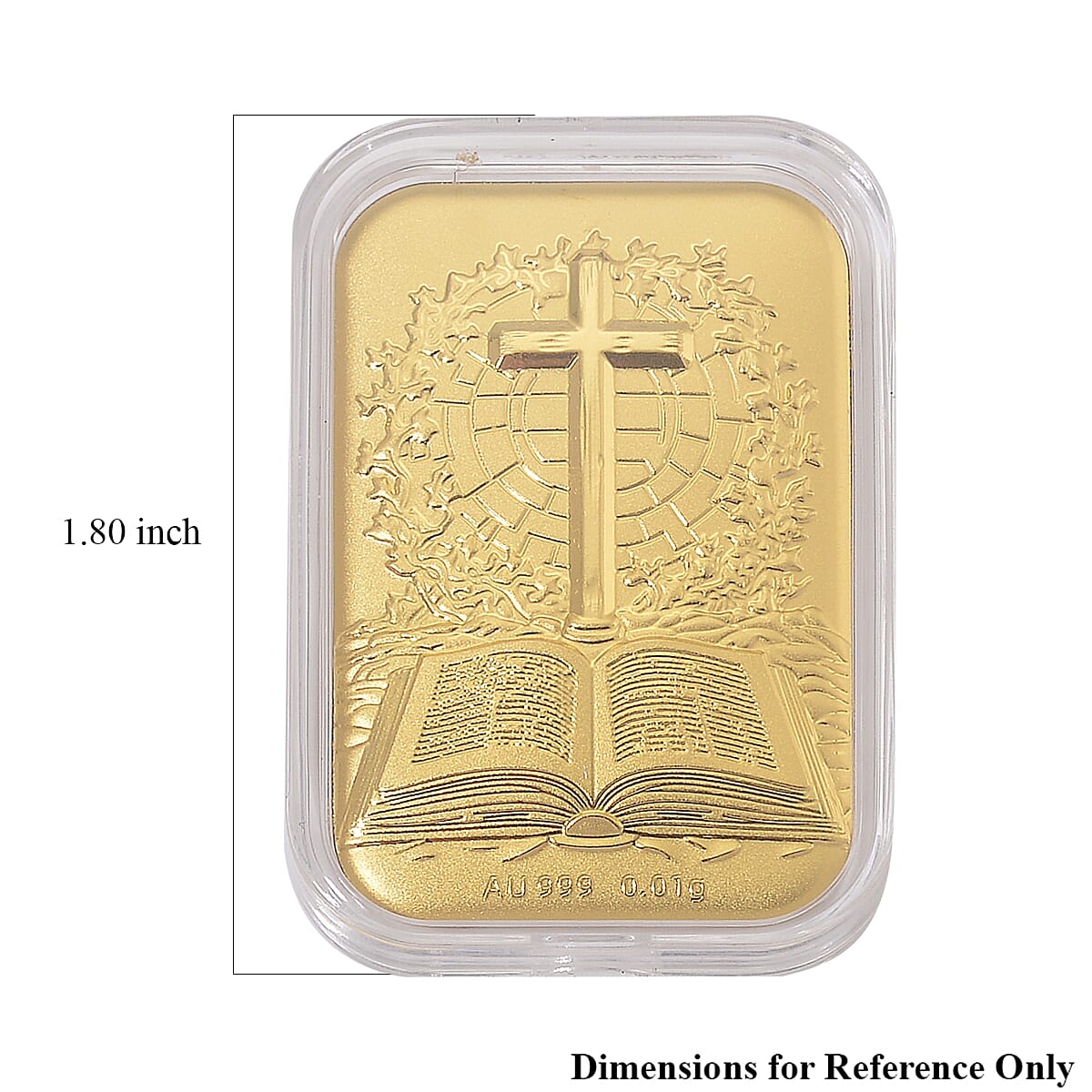 24K Yellow Gold Faith Line Bible and Cross Embossed Sheet 10mg image number 4
