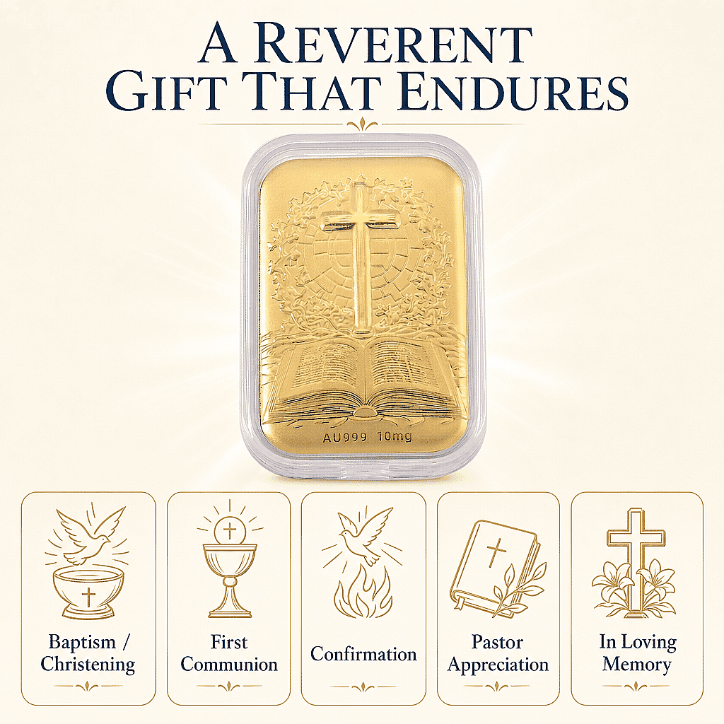 Bible & Cross 24k Gold Embossed Sheet 10mg