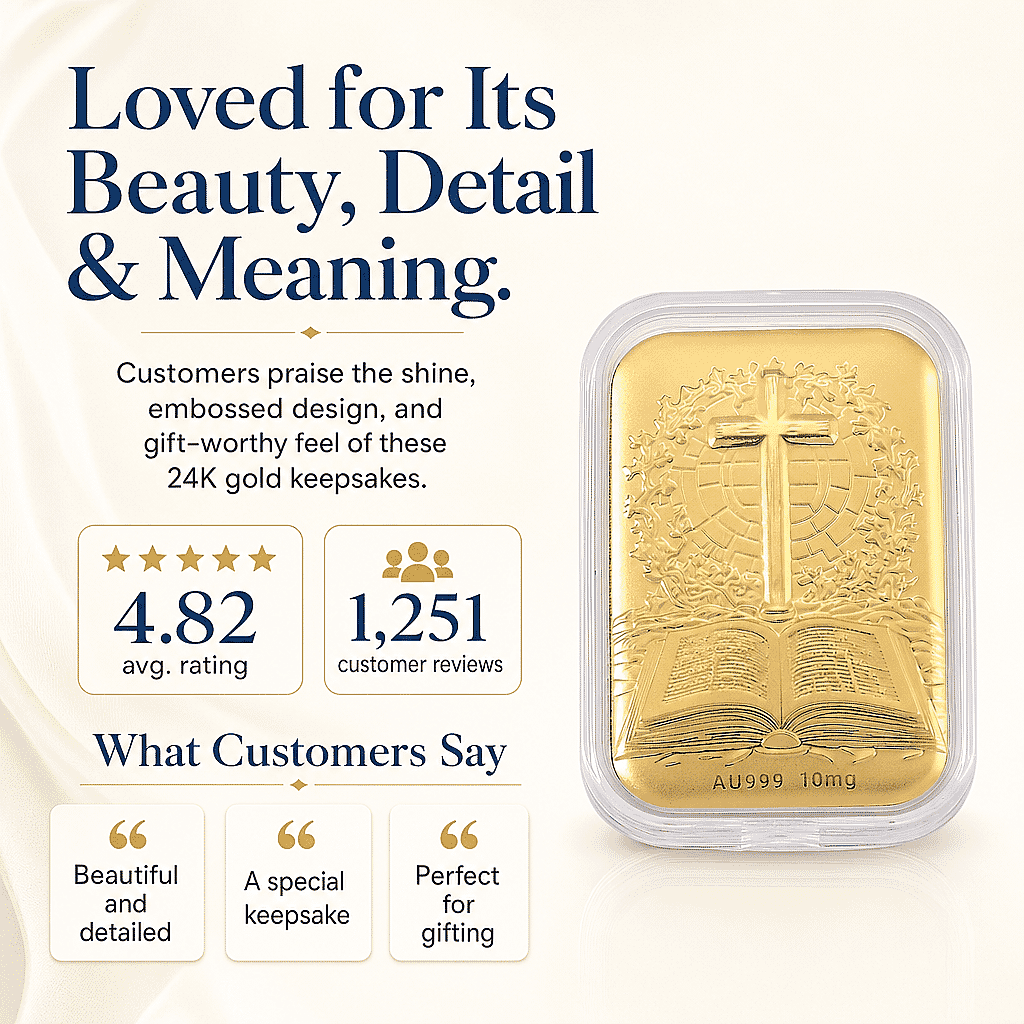 Bible & Cross 24k Gold Embossed Sheet 10mg