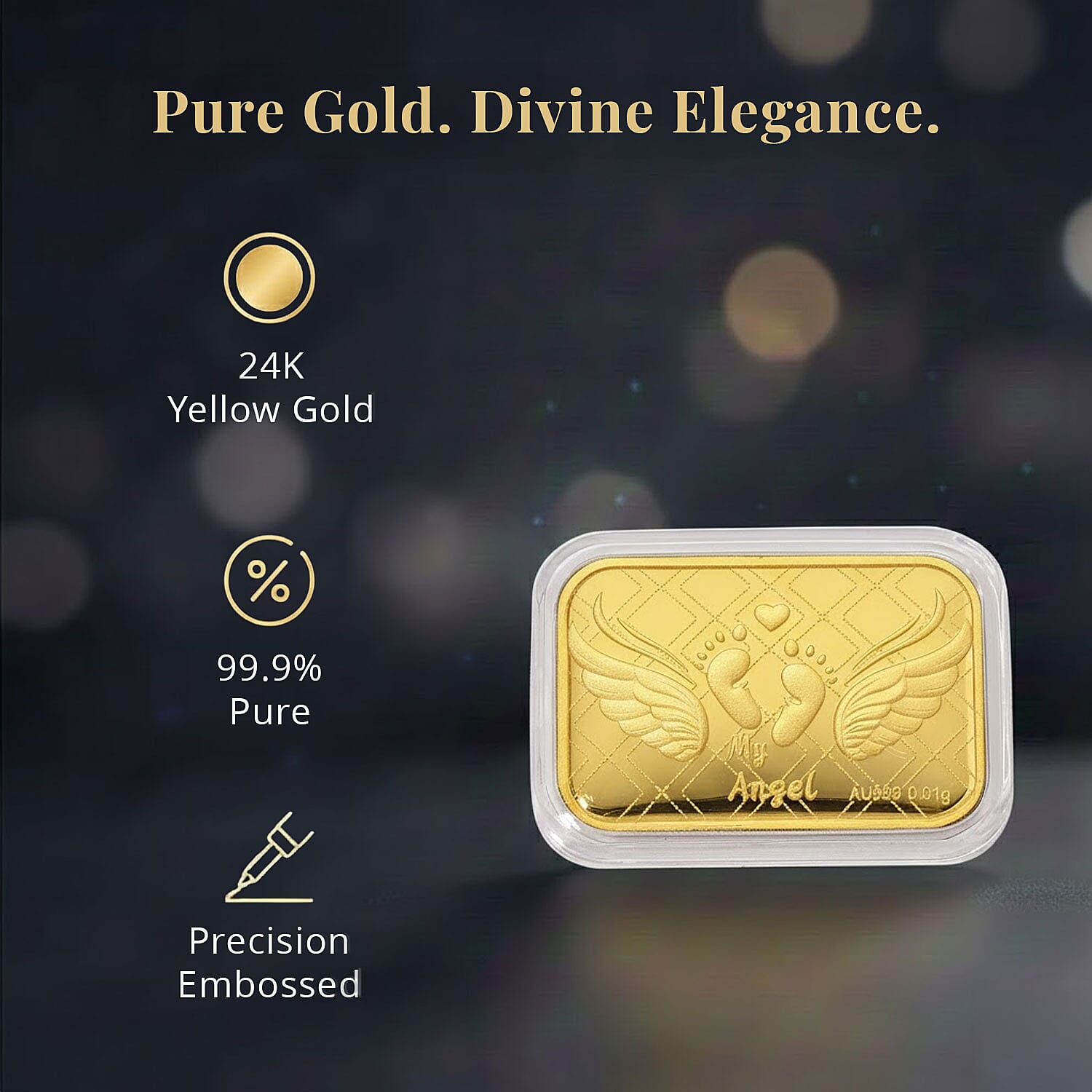Baby Foot Angel Wings 24k Gold Embossed Sheet 10mg