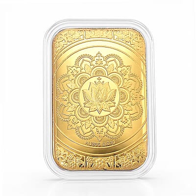 24K Yellow Gold Lotus Mandala Art Embossed Sheet 10mg - Product card gallery slide 1 (10178218819897)