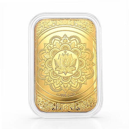24K Yellow Gold Lotus Mandala Art Embossed Sheet 10mg - Product card gallery slide 1 (10178218819897)
