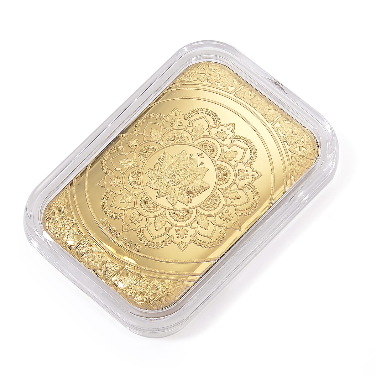 24K Yellow Gold Lotus Mandala Art Embossed Sheet 10mg image number 2