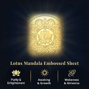 24K Yellow Gold Lotus Mandala Art Embossed Sheet 10mg - Product card gallery slide 3 (10178218819897)