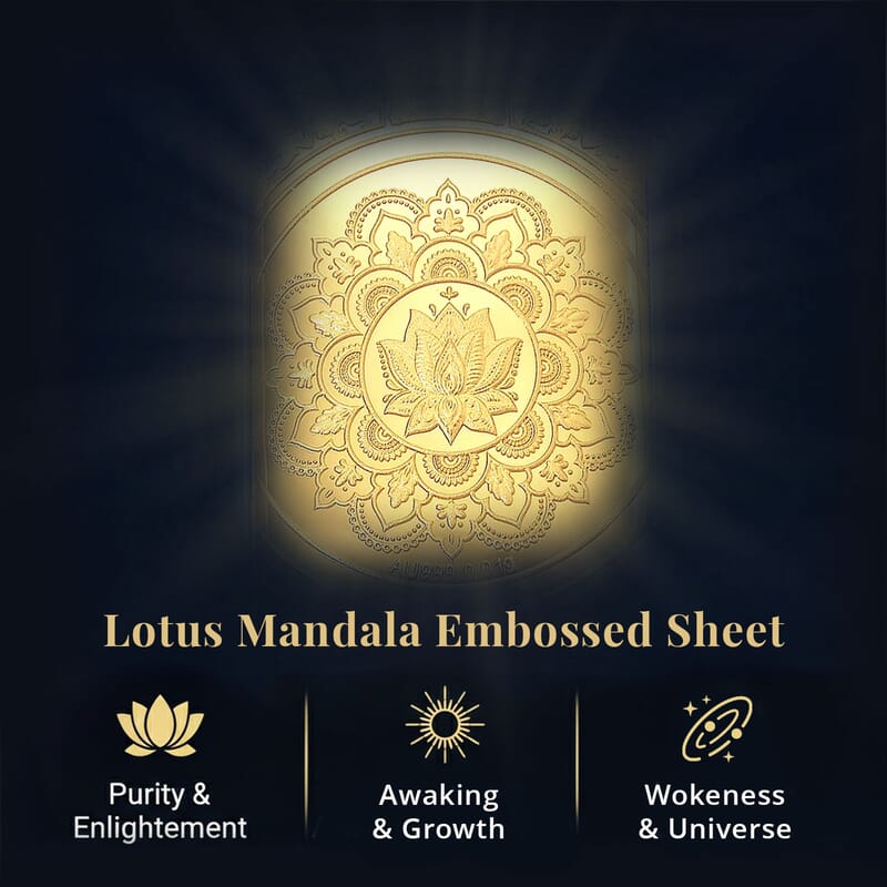 Lotus Mandala 24k Gold Embossed Sheet 10mg