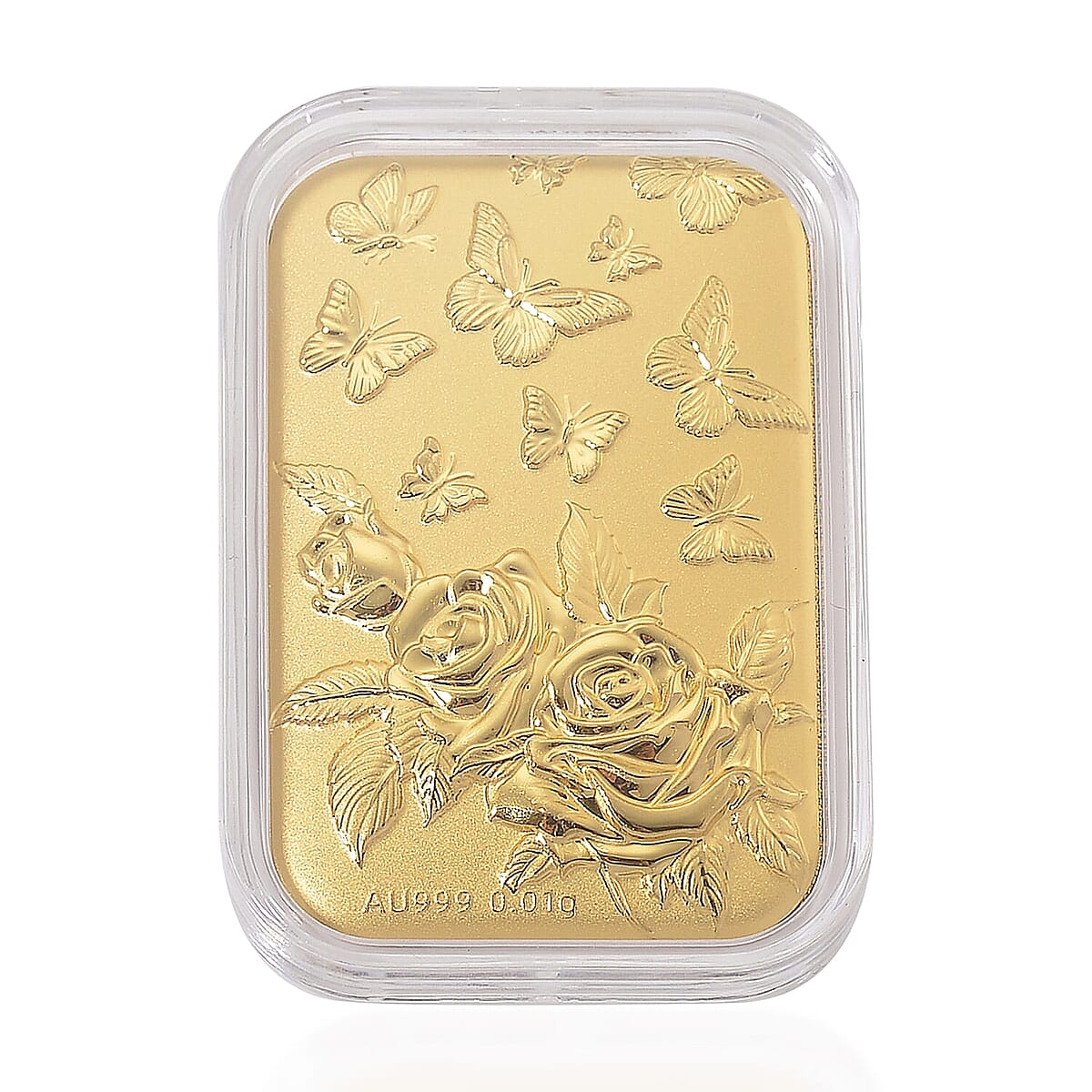 24K Yellow Gold Butterfly with Rose Embossed Sheet 10mg image number 0