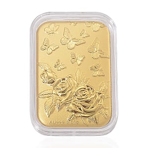 24K Yellow Gold Butterfly with Rose Embossed Sheet 10mg