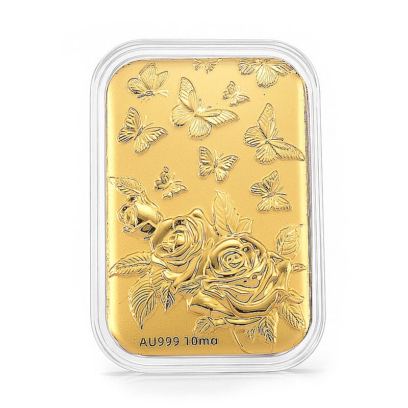 24K  Gold Butterfly Family with Rose Embossed Sheet 10mg