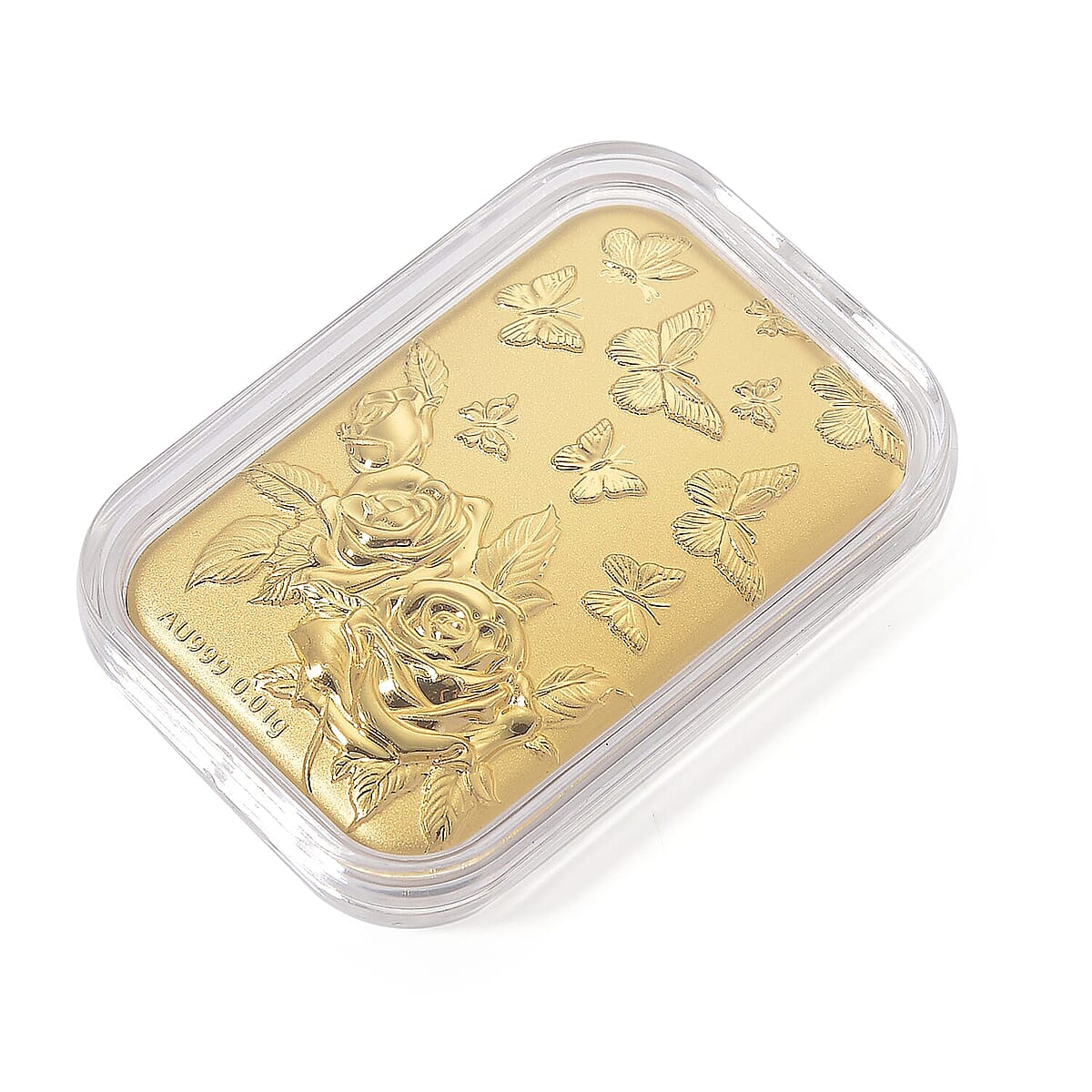 24K Yellow Gold Butterfly with Rose Embossed Sheet 10mg image number 2