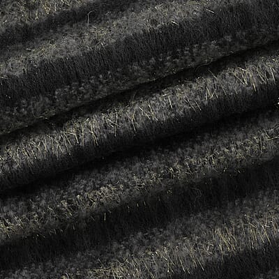 TAMSY Black Striped Metallic Thread Soft Plush Scarf with Fringe– One Size
