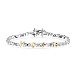 D'Joy Moissanite 5.35 ctw HOPE Bracelet in 14K YG and Rhodium Over Sterling Silver (7.25 In)