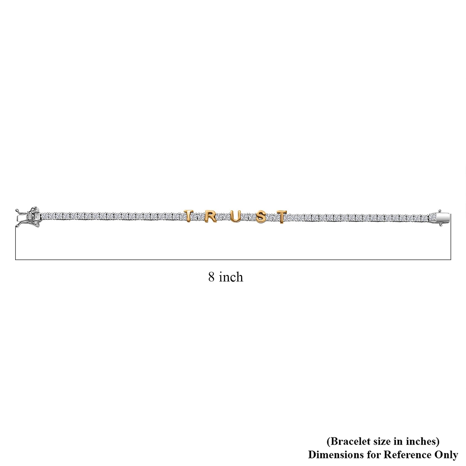 D'Joy Moissanite 5.40 ctw TRUST Bracelet in 14K YG and Rhodium Over Sterling Silver (7.25 In)