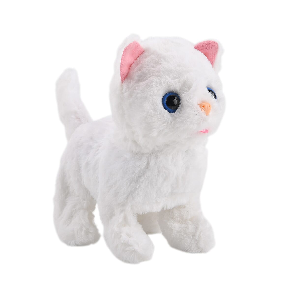Livmore White Walking Plush Cat Toy (2xAA Battery Not Included) image number 4
