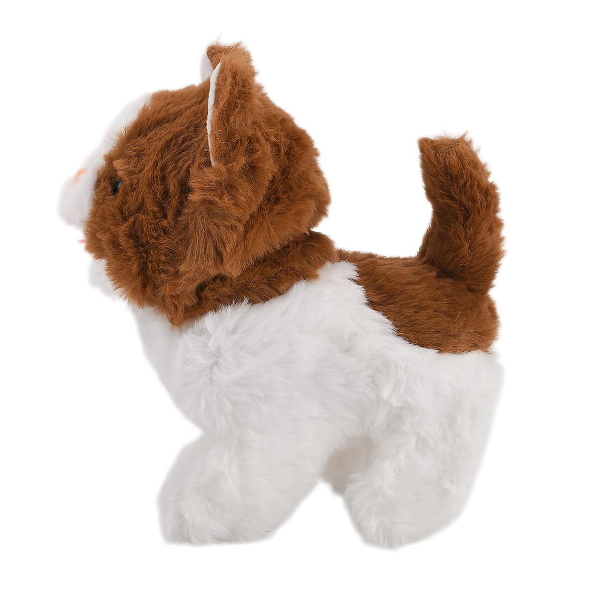 Livmore Brown and White Walking Plush Cat Toy (2xAA Battery Not Included) image number 2