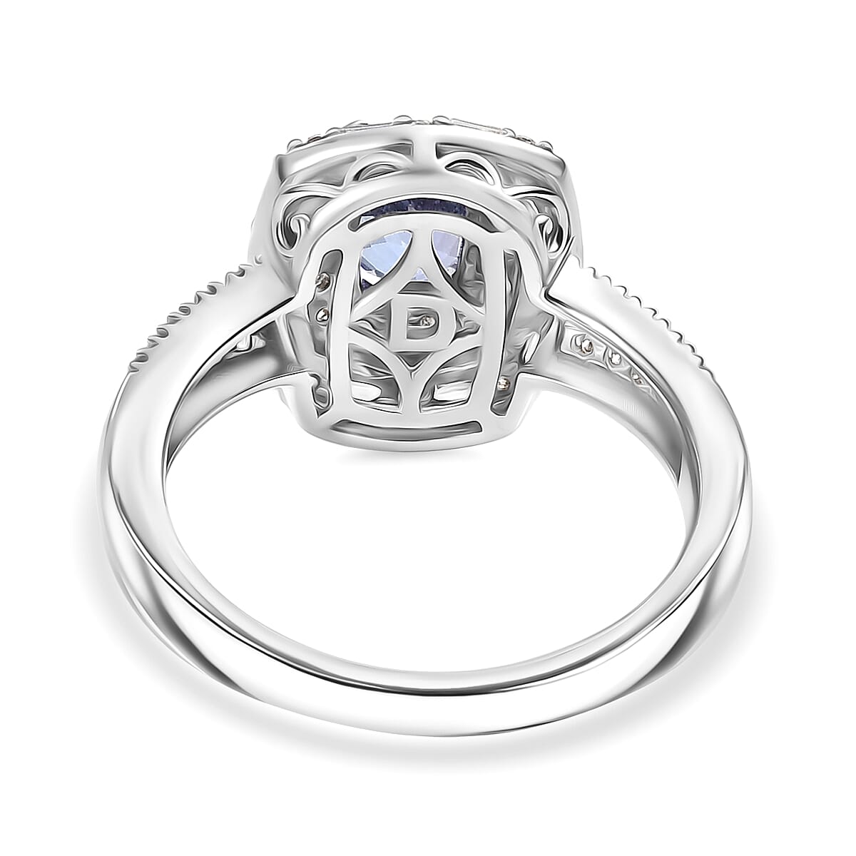 D'Joy Premium Tanzanite and Moissanite 1.65 ctw Galaxy Ring in Rhodium Over Sterling Silver (Size 6.0) image number 4