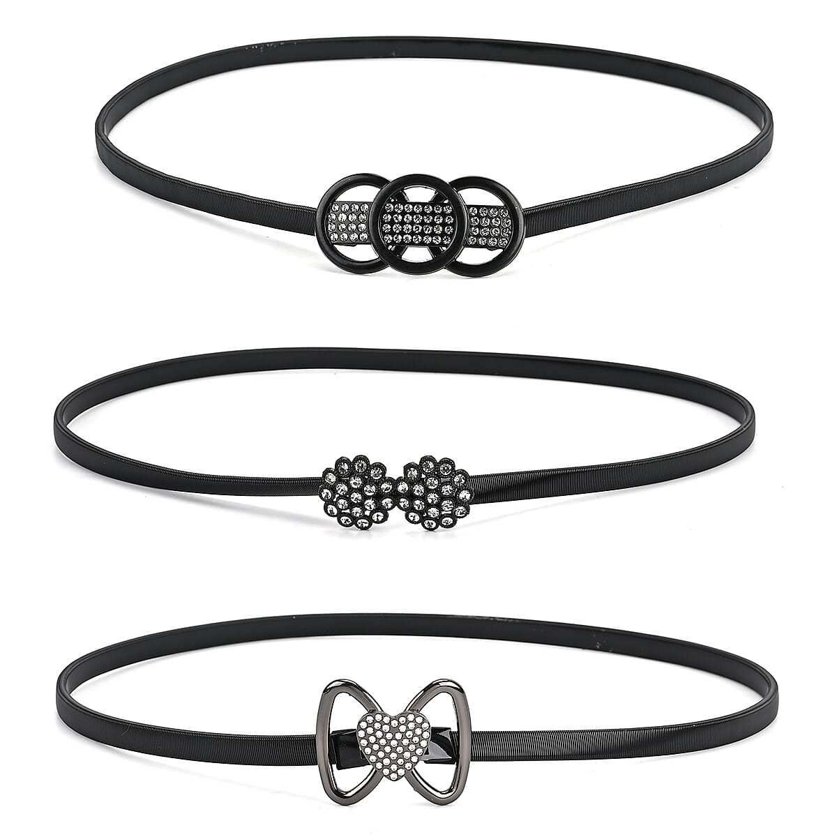Tamsy Black Heart Set of 3 Belt image number 2