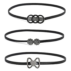 Tamsy Black Heart Set of 3 Belt