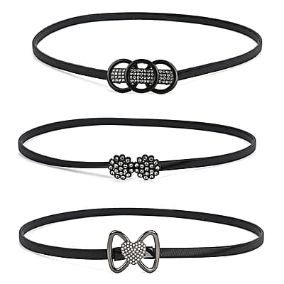 La Marey Black Heart Set of 3 Belt