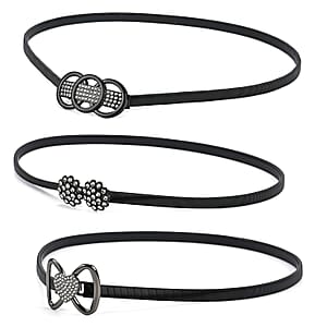 Tamsy Black Heart Set of 3 Belt