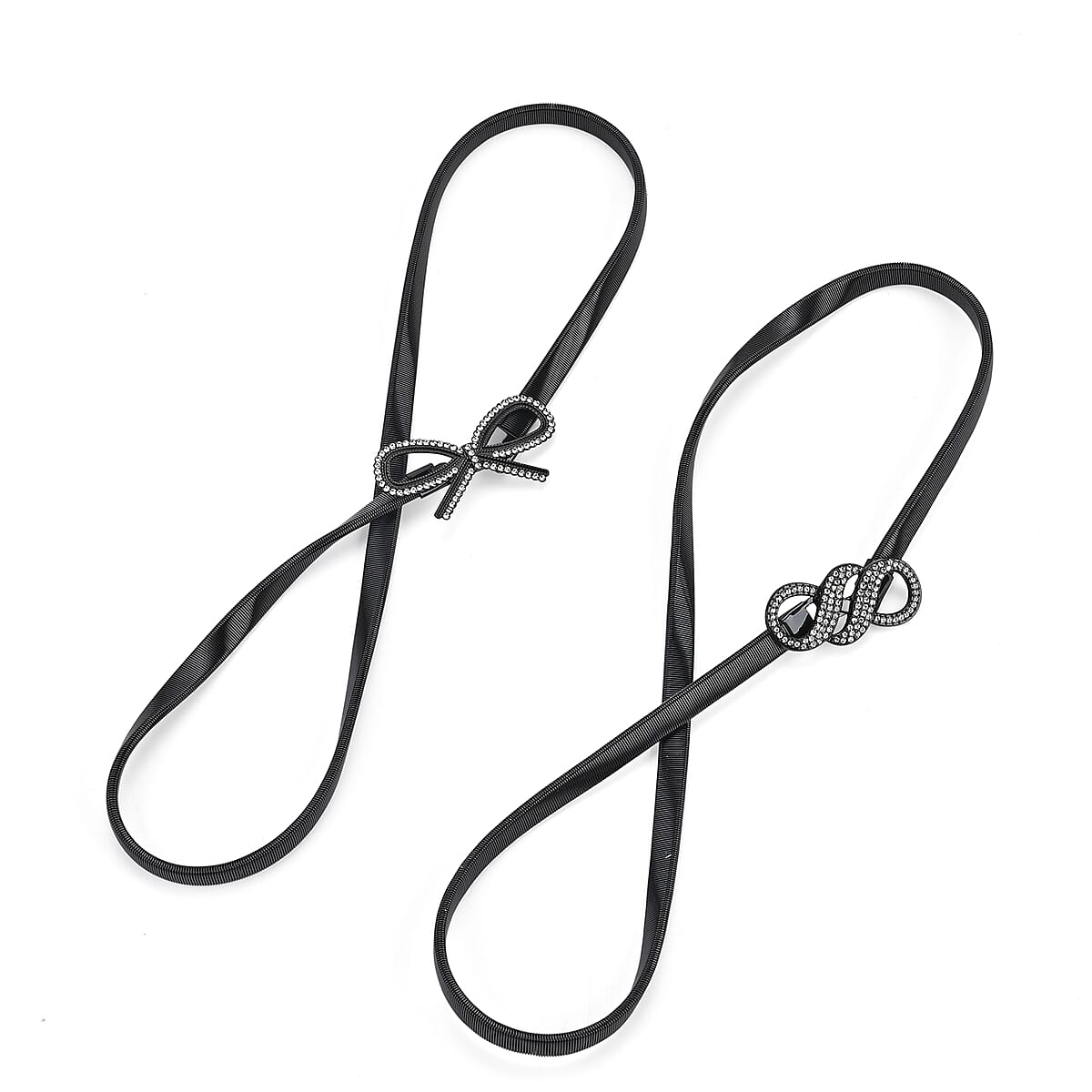 Tamsy Set of 2 Bow and Infinity Shape Charm Belt - Black image number 0