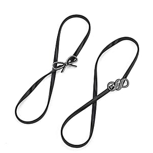 Tamsy Set of 2 Bow and Infinity Shape Charm Belt - Black