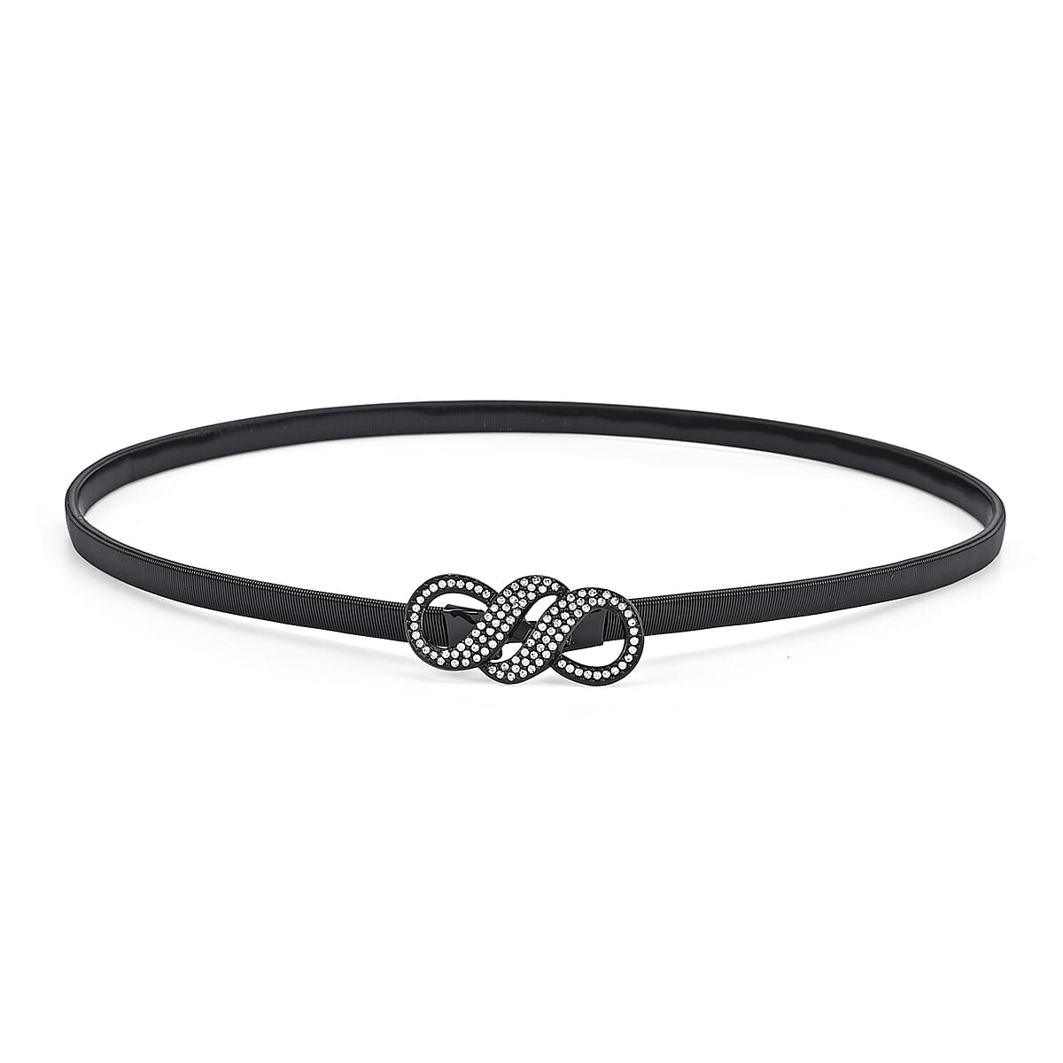 Tamsy Set of 2 Bow and Infinity Shape Charm Belt - Black image number 3
