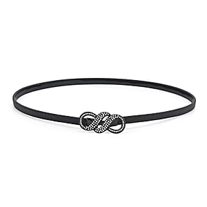 Tamsy Set of 2 Bow and Infinity Shape Charm Belt - Black