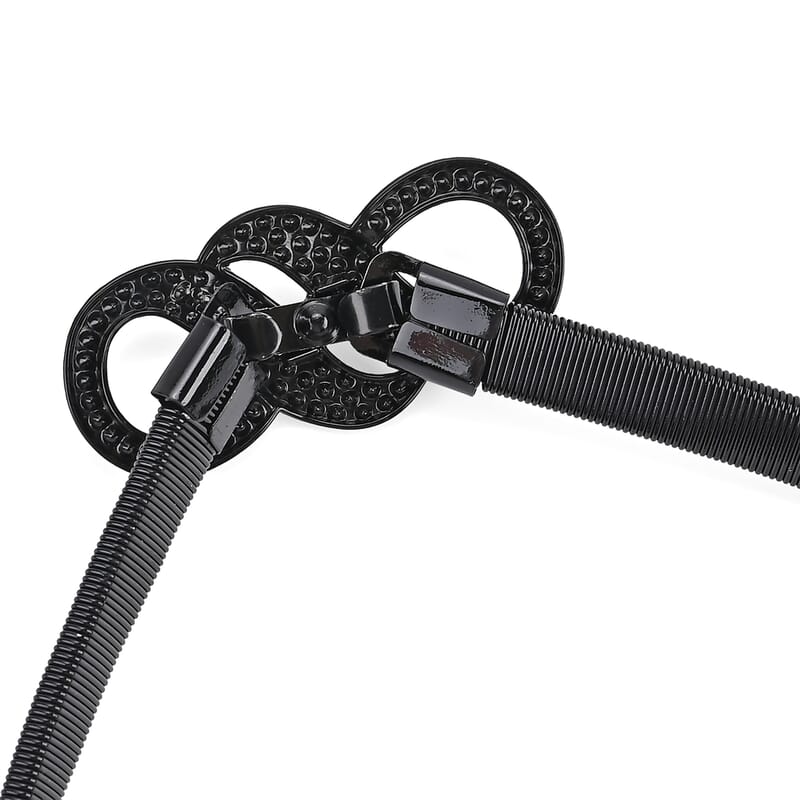 La Marey Set of 2 Bow and Infinity Shape Charm Belt - Black