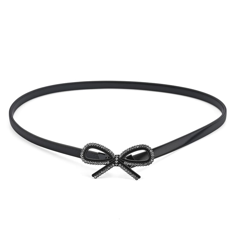 La Marey Set of 2 Bow and Infinity Shape Charm Belt - Black