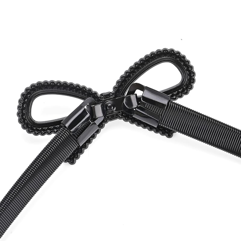 La Marey Set of 2 Bow and Infinity Shape Charm Belt - Black