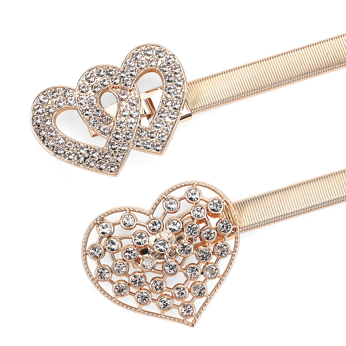 Tamsy Set of 2 Heart Shape Charm Belt - Gold image number 2