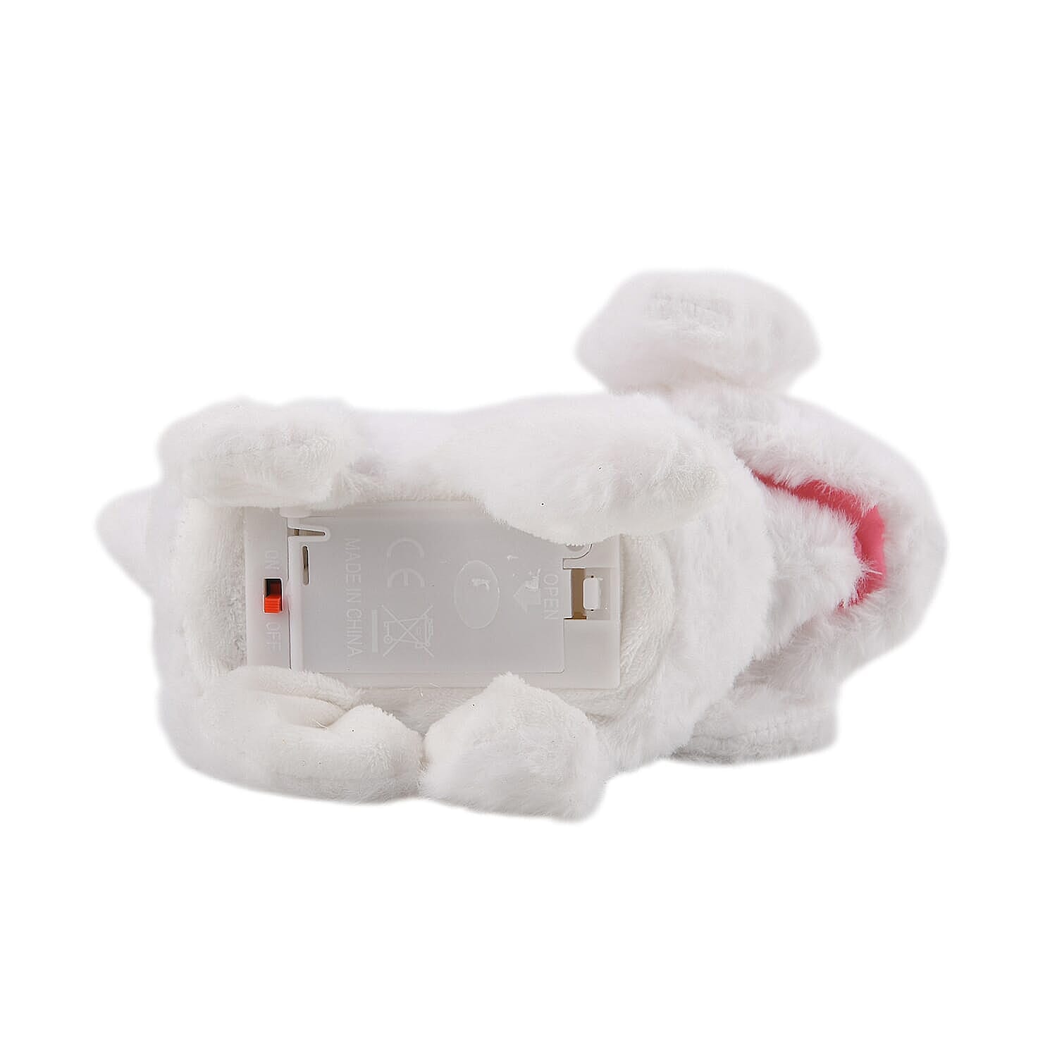 Livmore White Walking Plush Dog Toy (2xAA Battery Not Included)