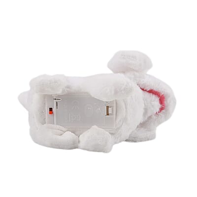 Livmore White Walking Plush Dog Toy (2xAA Battery Not Included)