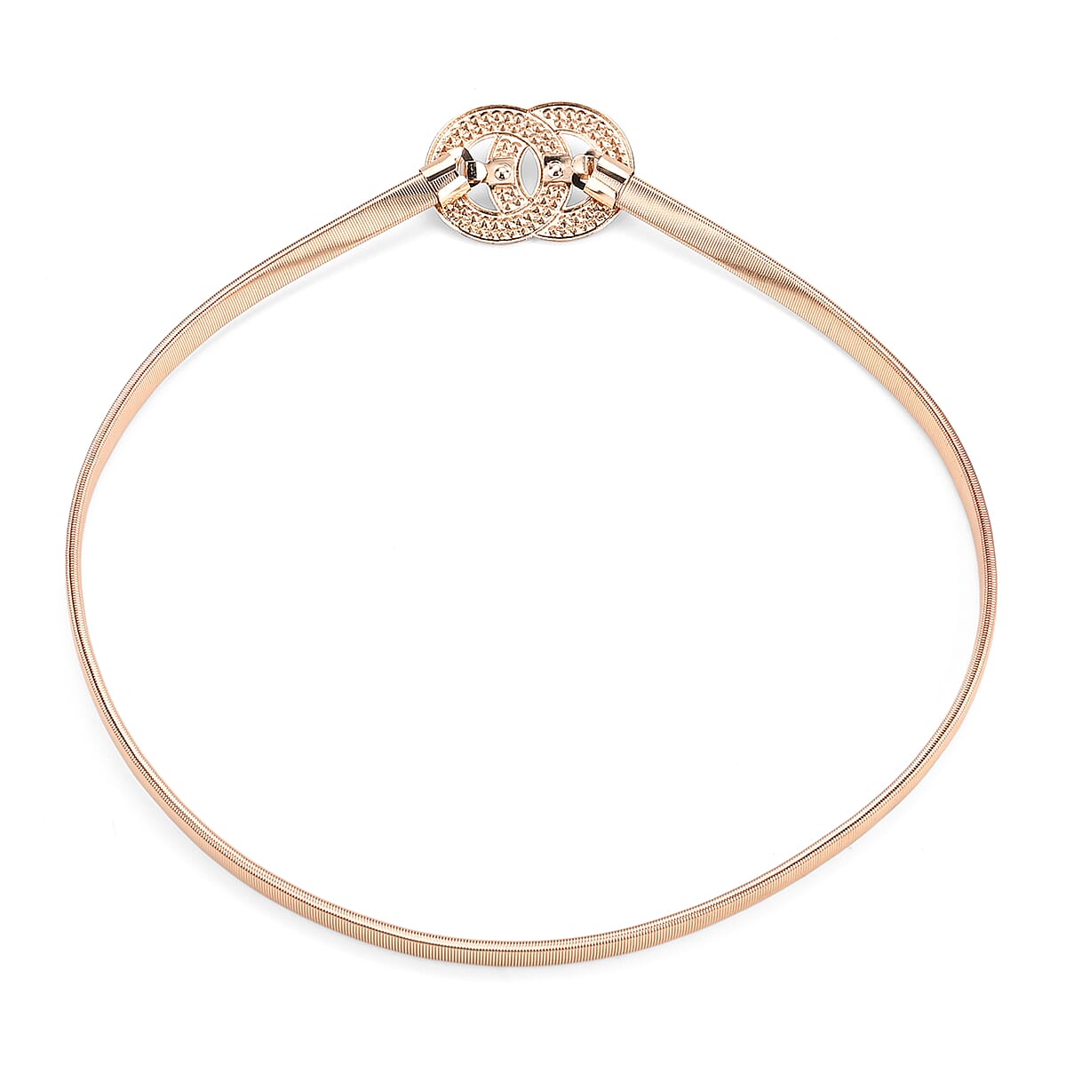 Tamsy Set of 2 Duo Circle and Floral Shape Charm Belt - Gold image number 4