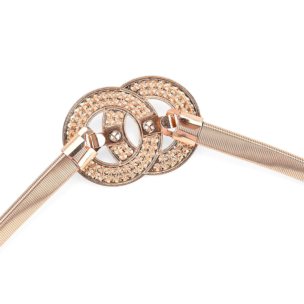 Tamsy Set of 2 Duo Circle and Floral Shape Charm Belt - Gold image number 5