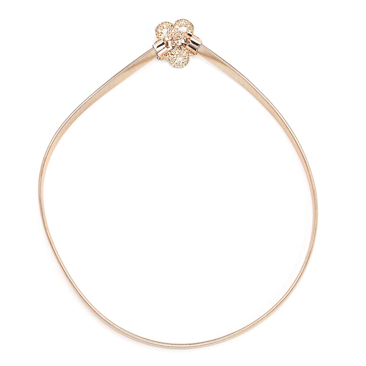 Tamsy Set of 2 Duo Circle and Floral Shape Charm Belt - Gold image number 7