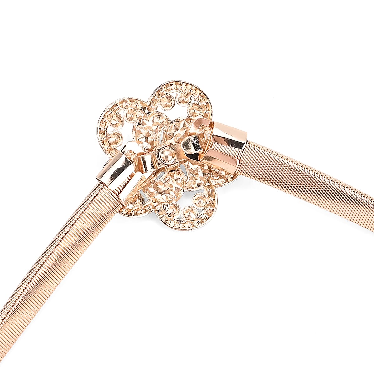 Tamsy Set of 2 Duo Circle and Floral Shape Charm Belt - Gold image number 8