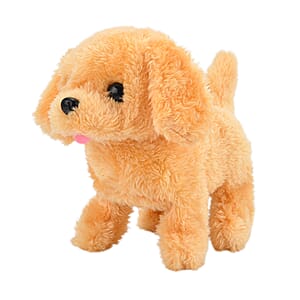 Livmore Yellow Walking Plush Dog Toy (2xAA Battery Not Included)