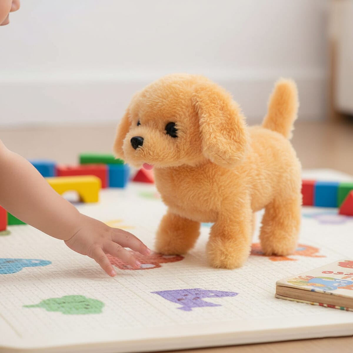 Livmore Yellow Walking Plush Dog Toy (2xAA Battery Not Included) image number 1