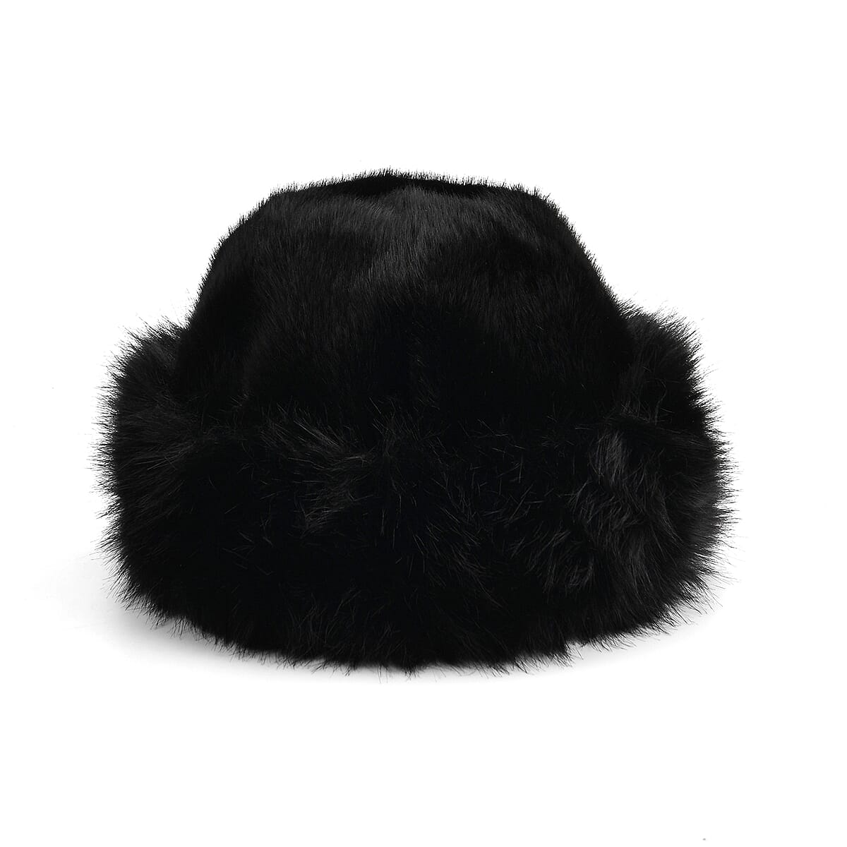 Doorbuster Tamsy Black Solid Bucket Fur Hat Set with Bag (9.45×7.09) image number 4