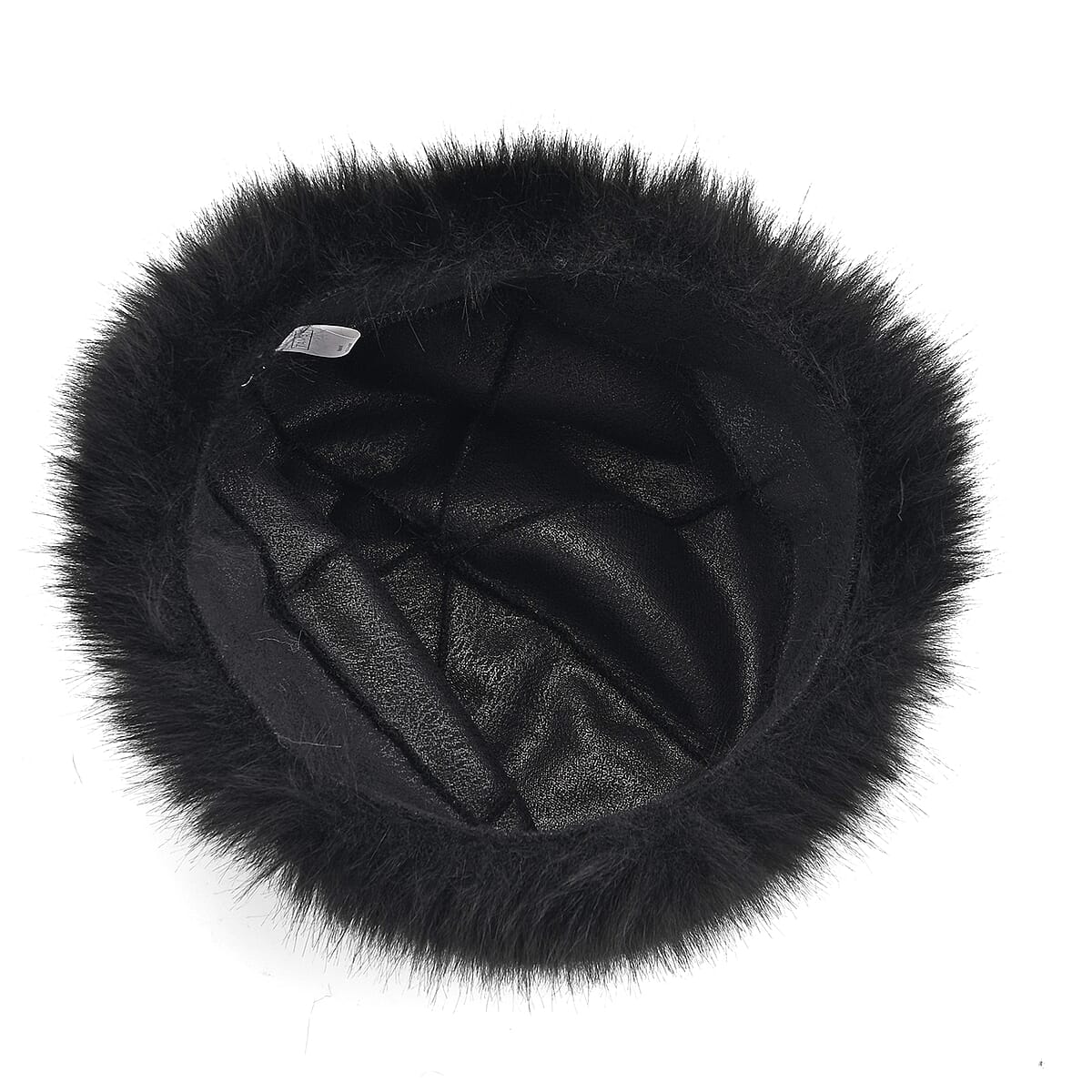 Doorbuster Tamsy Black Solid Bucket Fur Hat Set with Bag (9.45×7.09) image number 5