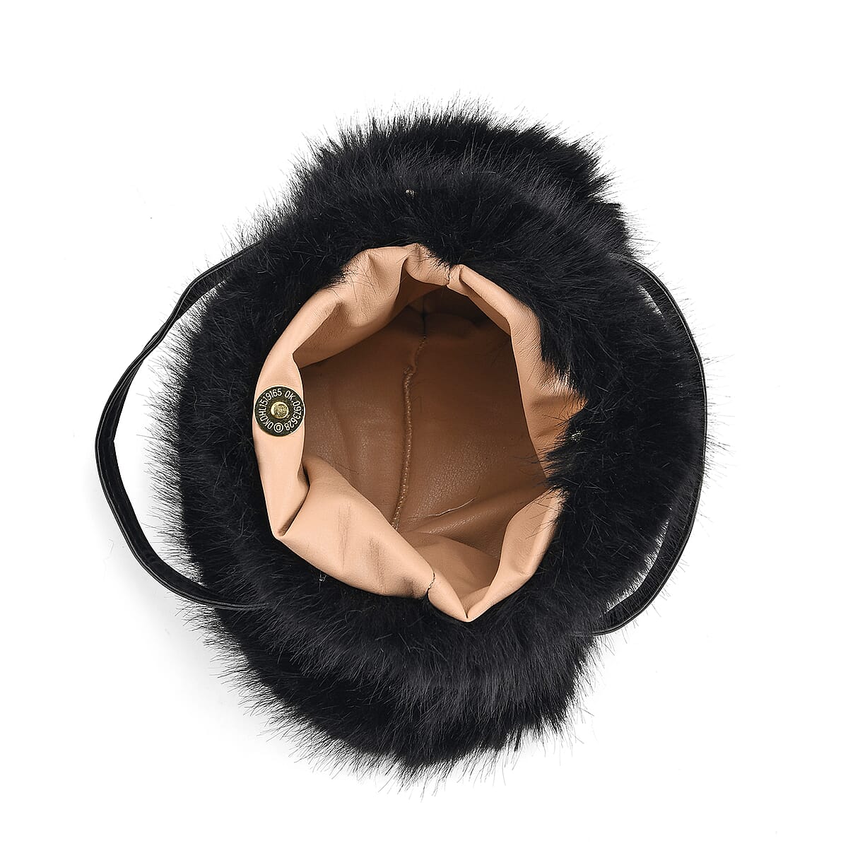 Doorbuster Tamsy Black Solid Bucket Fur Hat Set with Bag (9.45×7.09) image number 6