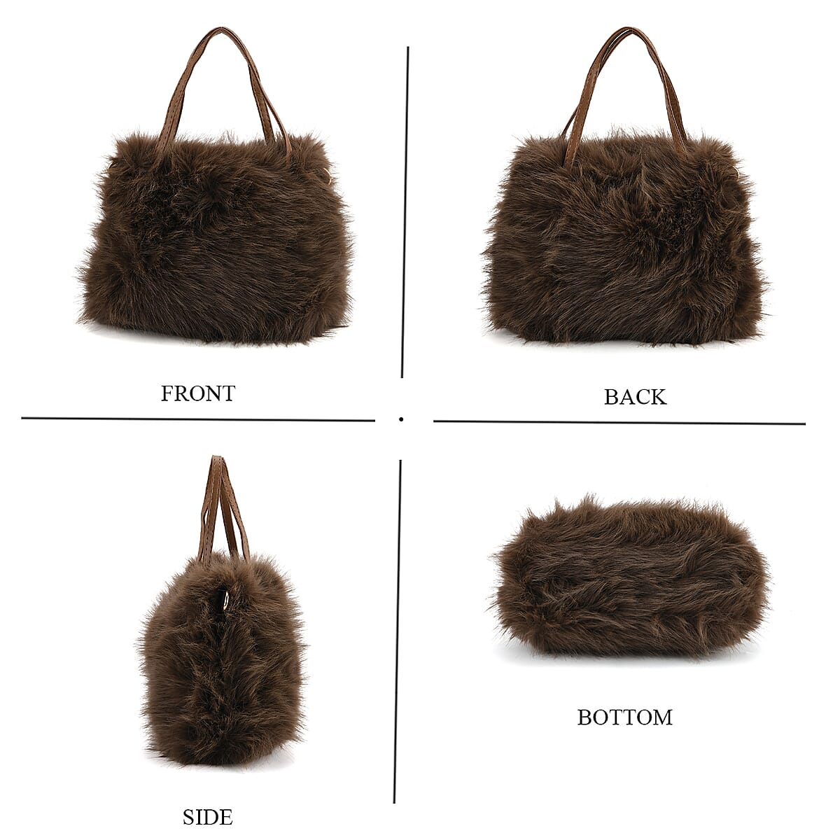  Tamsy Brown Solid Bucket Fur Hat Set with Bag image number 1